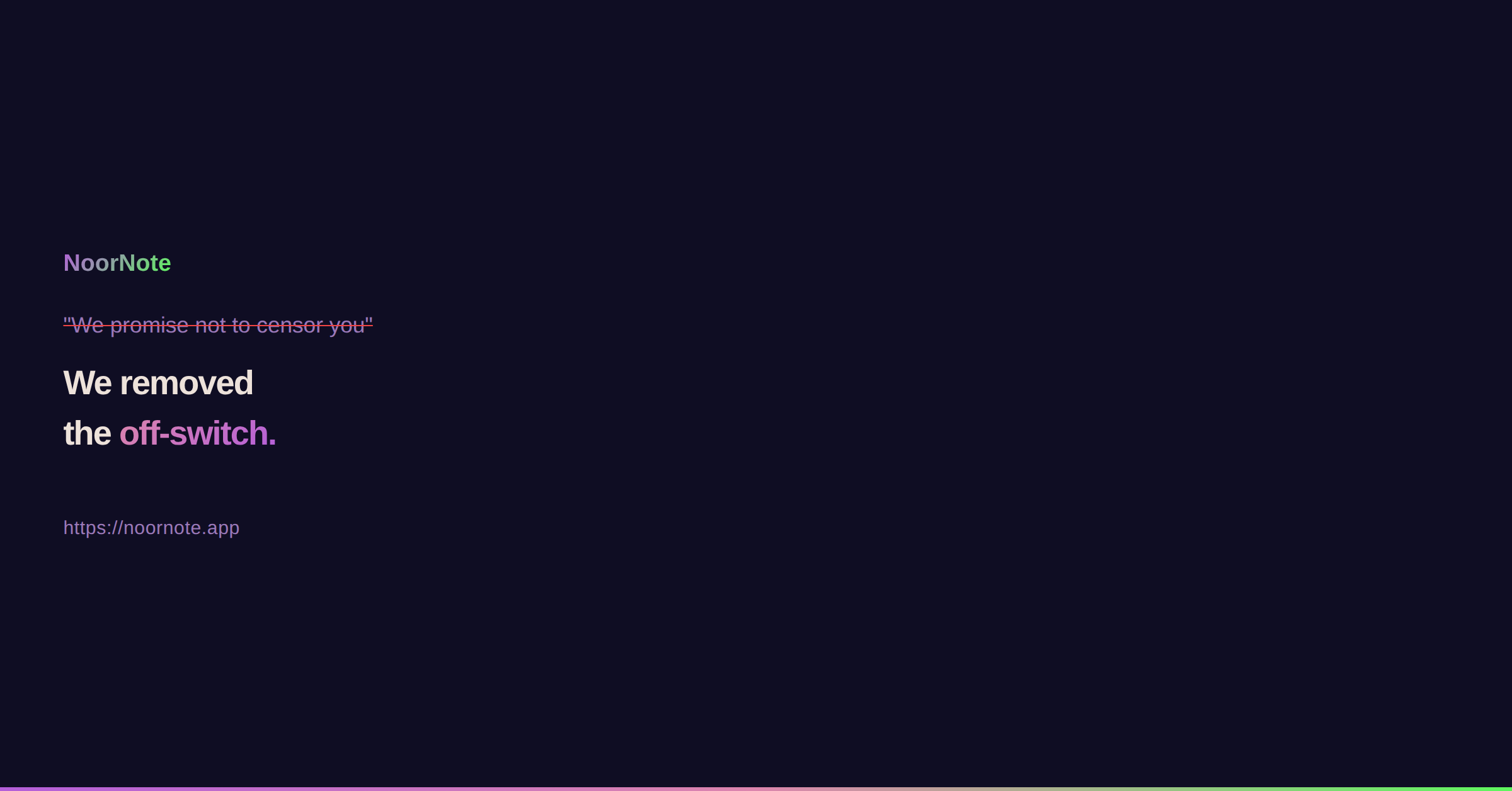 NoorNote Banner — Off-Switch