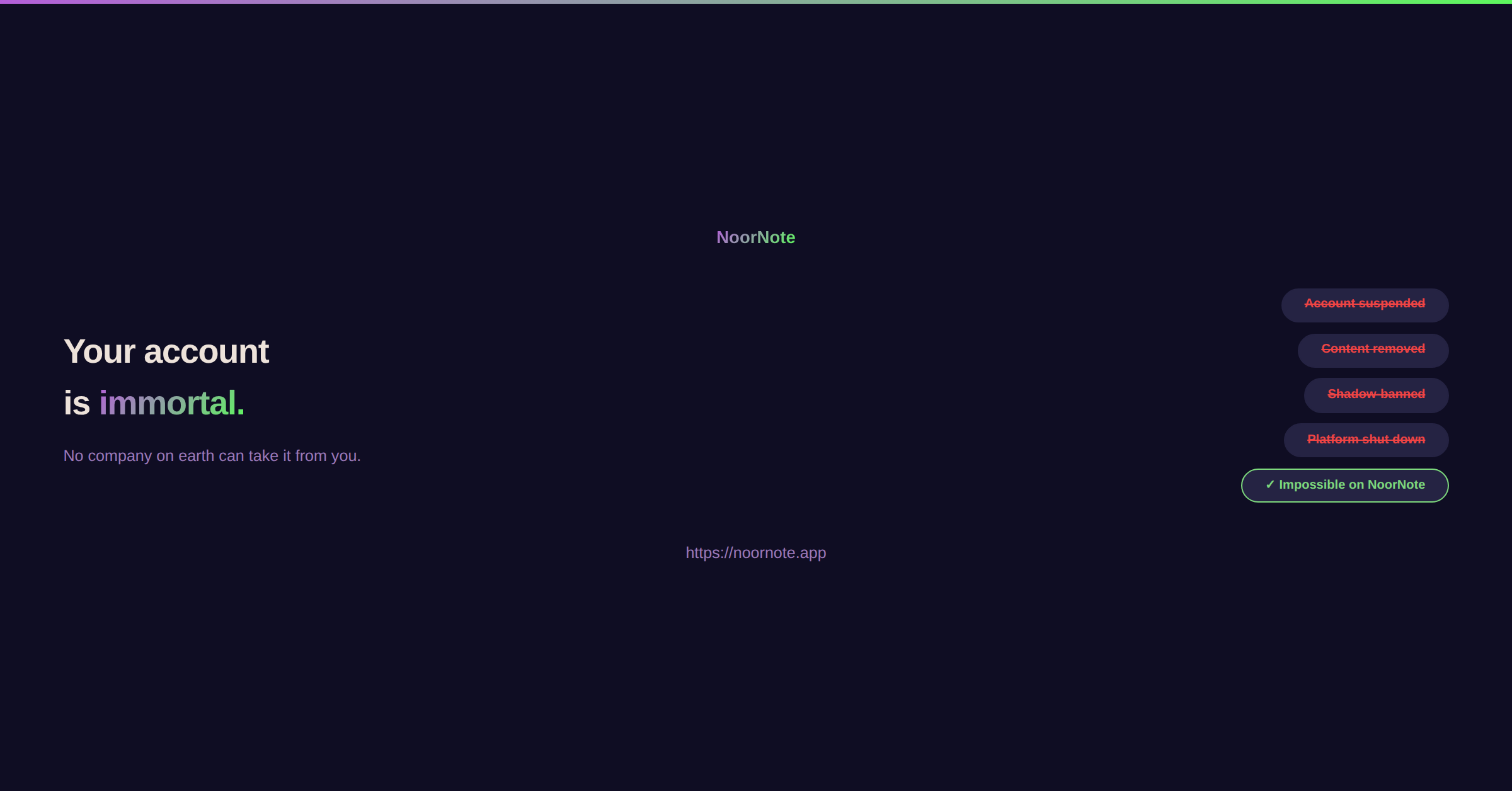 NoorNote Banner — Immortal