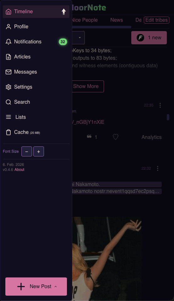 NoorNote Mobile — Sidebar
